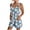 Blue, variant on Loose Summer Romper for Women Shorts with Daisy Flowers Print Sleeveless Knotted Straps Short Jumpsuit with Pockets (L, White)