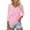 Pink, variant on Tittly T Shirts for Women Basic Tees Women's V Neck 3/4 Sleeve Tops Color Block/Solid Shirts Basic Summer Tees Tshirts Shirts Spring Tops for Women Sky Blue S