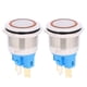 thumbnail image 1 of Interruptor de botón, 2 piezas DC12-24V 22 mm Anillo Pulsador Botón de bloqueo automático Grado profesional, 1 of 8