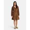 thumbnail image 2 of Time and Tru Women's Tiered Corduroy Dress with Long Sleeves, Sizes XS-XXXL, 2 of 5