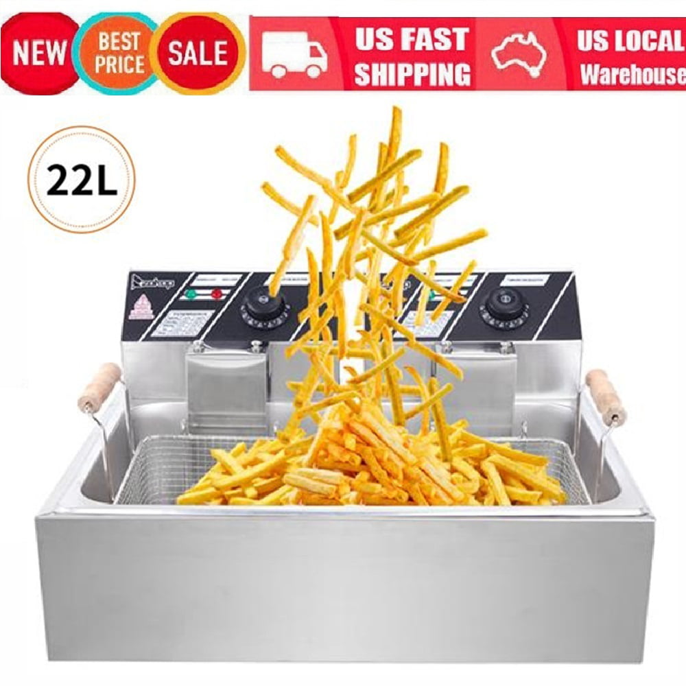 5.5L Electric Deep Fryer Frying Basket Scoop Restaurant Fast Food Potato Chicken 