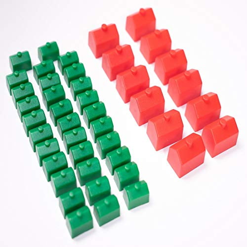 With Chimney Vintage Monopoly Green Plastic Houses Replacement X 25 