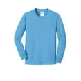 thumbnail image 5 of Port & Company Youth Long Sleeve Core Cotton Tee-L (Aquatic Blue), 5 of 6