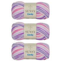 3 Skeins of Sensy Candy Yarn, 3.5 oz, 251 Yards, Multicolor Yarn for Crocheting and Knitting, Craft Yarn, Gauge 3 Light (5434)
