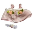 thumbnail image 1 of Mini ropa para muñecas, ropa para muñecas de niña, elegante con tocado de flores, conjunto de vestido para muñecas para niñas pequeñas, colgante para falda de flores rosa, 1 of 8