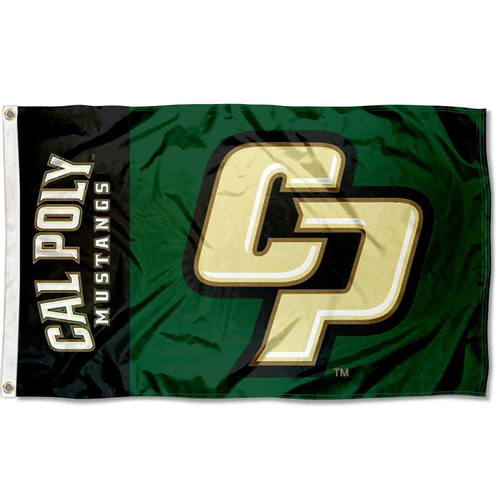 College Flags and Banners Co Cal Poly Mustangs House Flag