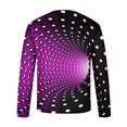 thumbnail image 4 of Aimik Men's Christmas Shirt Long Sleeve Crewneck Ugly 3D Xmas Tree Graphic Casual T Shirt Pullover Sports Tops Blouses-Purple XXXXL, 4 of 5