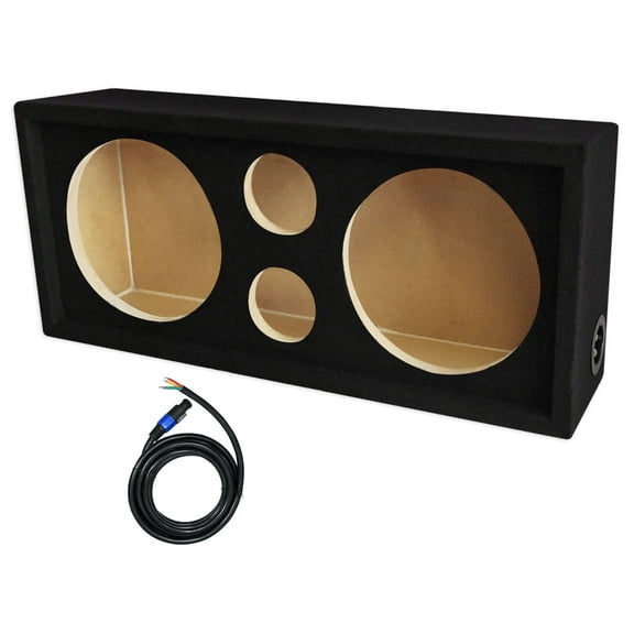 Q Power Car Audio Subwoofer Enclosure Box Chuchero For 10" Mids and 3" Tweeters