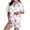 Purple, variant on Wensltd Button Up Pajamas for Women Heart Print Collared Short Sleeve Top and Shorts Soft Valentine's Day Purple S