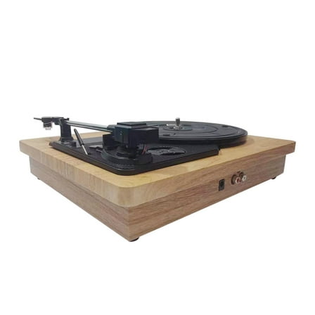 33/45/78 RPM Record Player Antique Gramophone Turntable Disc Vinyl RCA Headphone Jack Wood Color Portable Phonograph Speaker ,Accurate Channel Search