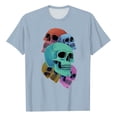 thumbnail image 3 of Bibifish Mens Short Sleeve Graphic Tee Shirt Retro Skull Print Breathable Casual Rock Style Crew Neck T-Shirts, 3 of 4