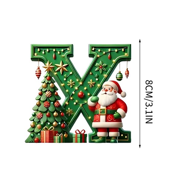 Adorno navideño personalizado con letras para árbol de Navidad - Colgante acrílico de 8 cm con diseño de gorro de Papá Noel | Decoración navideña DIY para el hogar, el árbol y regalos | Juego de 1