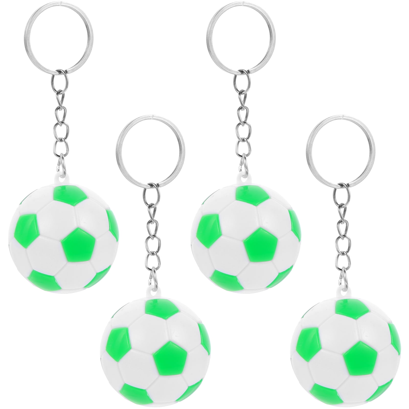 AUTOZOCO Llavero en forma de pelota fútbol, Cuelga llaves, Key Chain balón de futbol, llavero Modelo Esférico, Accesorio futbolista, Llavero Balón, Plástico, Diámetro 4 cm, Blanco y Negro