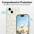thumbnail image 5 of DUEDUE White Leopard Liquid Silicone Case for iPhone 14, Slim Fit Protective Phone Cover with Camera Protection & Integrated Buttons, Shockproof Soft Touch Skin, Stylish Animal Print for Women, 5 of 8