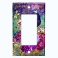 thumbnail image 5 of Metal Light Switch Plate Outlet Cover Elegant Peacock Floral Music Damask Purple PEA020, 5 of 13