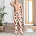 thumbnail image 2 of Gukieu Strawberry Floral Print Men's Home Trousers, Elastic Drawstring Home Pajamas Clothing Suitable for Adult Men-Small, 2 of 6