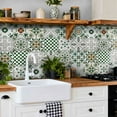 thumbnail image 4 of 24PCS Mediterranean Style Peel and Stick Wall Tile Decals - 6"x6" Vintage Waterproof Vinyl Moroccan Bohemian Stickers for Kitchen Backsplash, Bathroom, Stair Riser Decor, 4 of 9