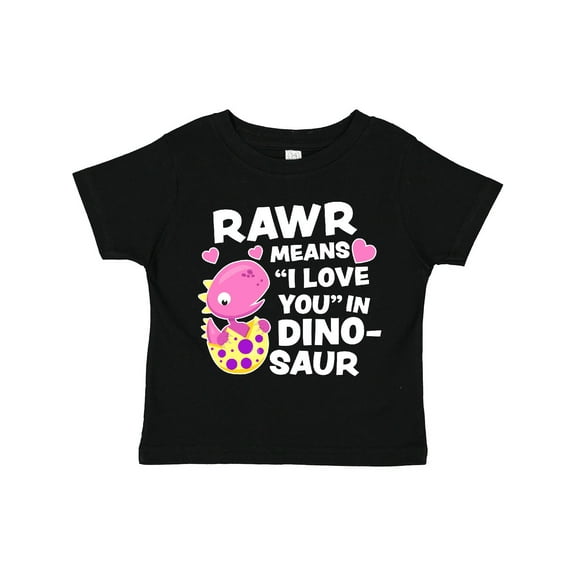 Inktastic Rawr Means I Love You in Dinosaur Valentine in Pink Girls Toddler T-Shirt