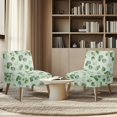 thumbnail image 4 of HELLHERO Leaf Pattern Stretch Elastic Bottom Dustproof Accent Chair Washable Cover Stain Protection Armless Accent Chair Washable Cover for Armless Chair, 4 of 8