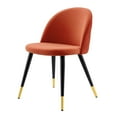 thumbnail image 3 of Side Dining Chair, Set of 2, Velvet, Orange, Modern Contemporary Urban Design, Kitchen Room Cafe Bistro Restaurant Hospitality, 3 of 9
