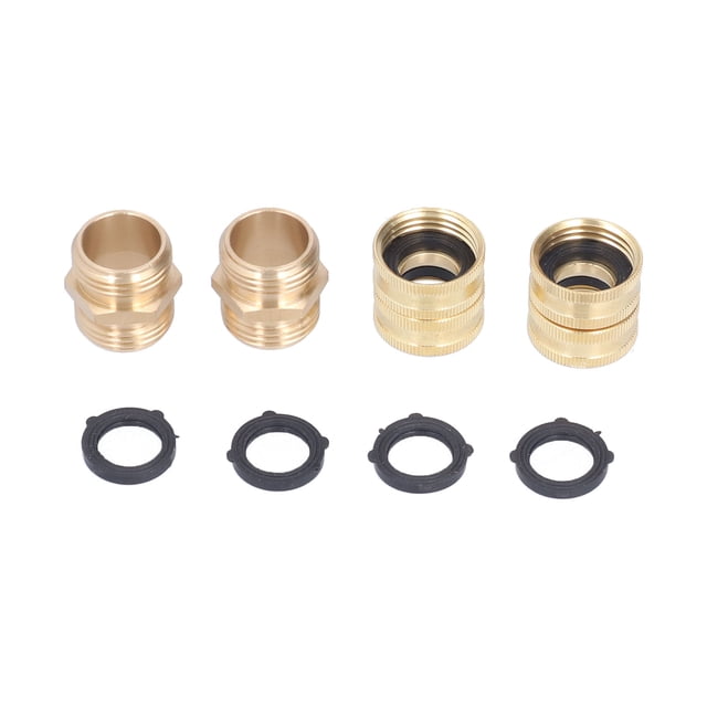 Adaptador de manguera, 2 pares de manguera de latón de 3/4 pulgadas, conector de manguera de latón para jardín, resultados impresionantes