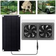 thumbnail image 2 of Solar Exhaust Fan Air Extractor Ventilator Solar Panel Powered Dual Fan for Dog Chicken House Greenhouse RV, 2 of 5