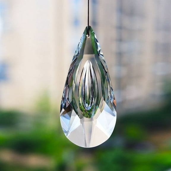 CCMAOLU Crystal Suncatcher Prism Window Hanging Ornament, Rainbow Glass Prism Sun Catcher Decor for Home Garden, Best Crystal Chandelier for Wedding Decoration, Office,120mm-Color Suncatcher