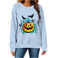 thumbnail image 5 of SBYOJLPB Women's Long-Sleeved Tops Round Neck Halloween Print Holiday Top, 5 of 6