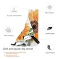 thumbnail image 3 of YFYANG Adult Microfiber Portable Travel Towel, Watercolor Sunflower Flower Quick Dry Towel with Hiking Buckle PVC Pouch, 16" x 31.5", 3 of 6