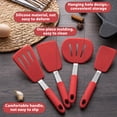 thumbnail image 3 of Silicone Kitchen Utensil Set 4 Piece Spatula Set for Non Stick Cookware, Heat Resistant Cooking Turners with Solid and Slotted Spatula,Red, 3 of 6