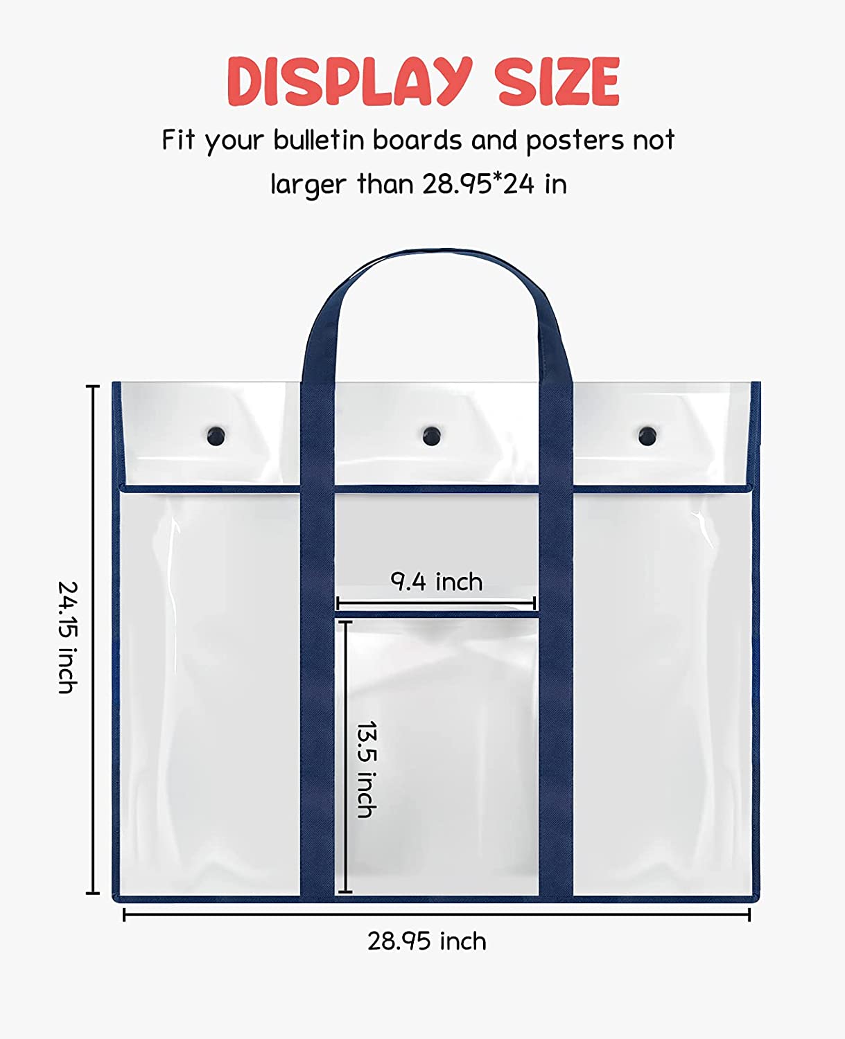 Gamenote 2 Pack Large Poster Storage Bag (31.5 25.5) Bulletin Board  Holder Art Portfolio Container for Teachers Classroom Organization