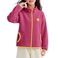 thumbnail image 2 of Blusa y camisa de cuello alto de manga larga para niños y niñas, sudadera con capucha y bolsillo con cremallera y cuello alto abrigado, de terciopelo granulado, moderna y cálida, para niñas., 2 of 6
