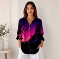 thumbnail image 5 of Nyfairy Plus Size Women's Halloween Print Long Sleeve Button Down Casual Shirt, 5 of 5