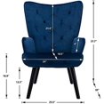 Velvet Accent Chair Modern Tufted Button Wingback Vanity Chair with