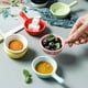 thumbnail image 5 of piezas de platos de salsa de cerámica, juegos de chips y salsas, juego de mini tazones coloridos, guarnición de salsa de tomate, vajilla, plato de condimento, platos de salsa de soja, moldes apilables, 5 of 6