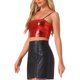 thumbnail image 4 of INSPIRE CHIC Women's Spaghetti Strap Sleeveless Party Sparkly Shiny Metallic Crop Cami Tops M Rojo, 4 of 6