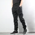 thumbnail image 3 of Pantalones cargo para hombre, pantalones harén ajustados para hombre, pantalones negros de gran tamaño, de algodón a la moda, con estilo vintage Y2k, nuevos y baratos, 3 of 5