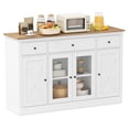 thumbnail image 1 of Gymax 55'' Large Buffet Sideboard w/ 3 Drawers 2 See-through Doors Adjustable Shelves, 1 of 10