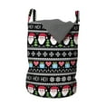 thumbnail image 1 of Christmas Laundry Bag, Nordic Norwegian Traditional Retro Patterns Hearts Snowflakes Santa Trees Print, Basket with Handles Drawstring Closure for Laundromats, 13" x 19", Multicolor, by Ambesonne, 1 of 4