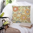 thumbnail image 3 of Yellow Green Boho Floral 20x20 Pillow Covers Set of 2, Retro Rustic Abstract Flowers Throw Pillow Covers Decorative Couch Cushion Case, Microfiber Square Pillowcases for Bedroom Car Living Room, 3 of 7