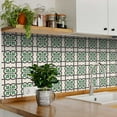 thumbnail image 2 of Mi Alma Floral Green Gray Tile Stickers - Removable Vinyl 4x4, 24 pcs, 2 of 11