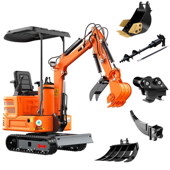 DigMaster 1.2-Ton Mini Excavator Equipped with Pilot System 13.5HP B&S Petrol Engine Suitable for Homes Farms Municipal Parks Etc EPA Certification