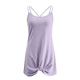 thumbnail image 5 of Solid Color Casual Dress Fashion Twist Tank Dress For Women Purple L, 5 of 5