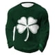 thumbnail image 3 of Ceisia Men's St. Patrick's Day Distressed Four-Leaf Clover Waffle Knit Top | Long Sleeve Crew Neck Casual Tee Gifts, 3 of 3
