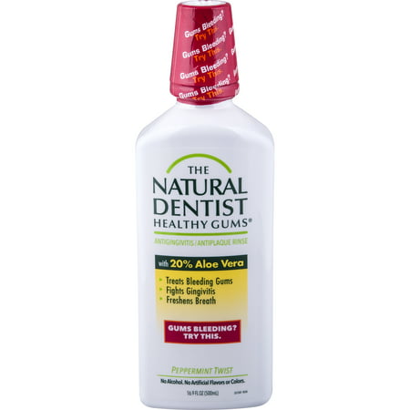 The Natural Dentist Healthy Gums Antigingivitis Rinse, Peppermint Twist , 16.9 Oz (Best Natural Mouthwash For Gums)