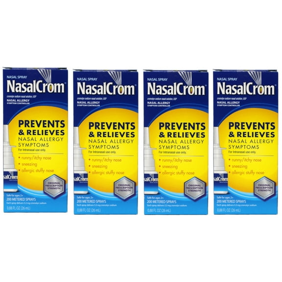 4 Pack - NasalCrom Nasal Spray Allergy Symptom Controller, 200 Metered Sprays, 0.88 FL OZ