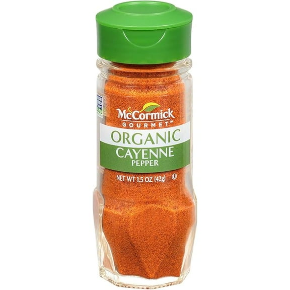 1x McCormick Gourmet Organic Cayenne Pepper, 1.5 Oz