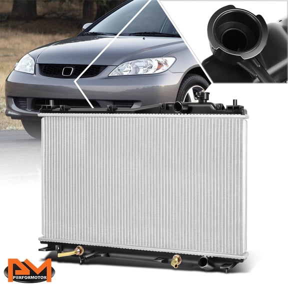 PM PERFORMOTOR Full Aluminum Core OE Factory Radiator for 01-05 Honda Civic 1.7L AT DPI-2354