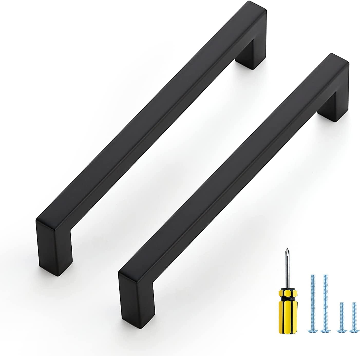 Zoizocp 25 Pack Square Pulls 61/4 Inch Black Kitchen