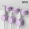 thumbnail image 1 of NAOJIE Cord Organizer,Cable Management,Cord Holder,6PC Nail-Free Data Line Magnetic Cable Clamping Device,Common for Many Occasions-Purple, 1 of 4